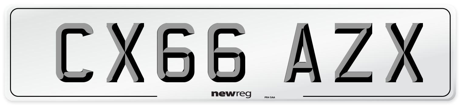 CX66 AZX Number Plate from New Reg